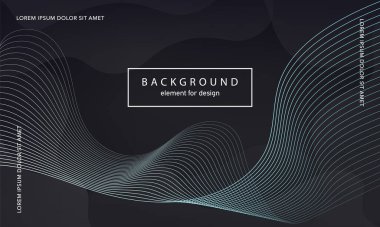 Soyut arkaplan. Tasarım posteri için dalga elemanı. Dijital frekans dengeleyici. Tarz sanatı. Karıştırma aracı kullanarak renkli parlak dalga çizgileri oluşturuldu. Kıvrımlı dalgalı çizgi düz şerit. Vektör