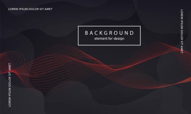 Soyut arkaplan. Tasarım posteri için dalga elemanı. Dijital frekans dengeleyici. Tarz sanatı. Karıştırma aracı kullanarak renkli parlak dalga çizgileri oluşturuldu. Kıvrımlı dalgalı çizgi düz şerit. Vektör