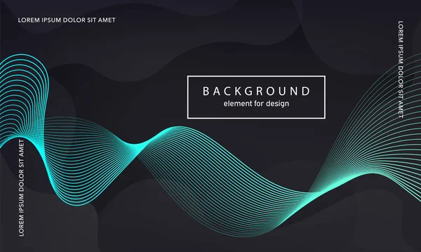 Soyut arkaplan. Tasarım posteri için dalga elemanı. Dijital frekans dengeleyici. Tarz sanatı. Karıştırma aracı kullanarak renkli parlak dalga çizgileri oluşturuldu. Kıvrımlı dalgalı çizgi düz şerit. Vektör