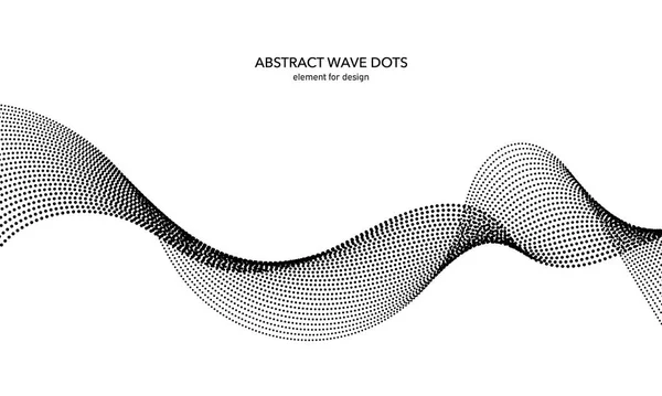 Abstract Wave Dotted Element Design Stylized Line Dot Art Background — Stock Vector