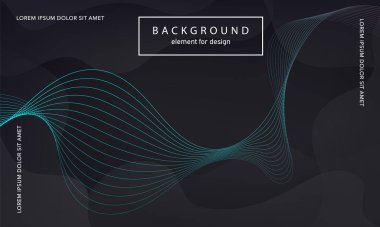 Soyut arkaplan. Tasarım posteri için dalga elemanı. Dijital frekans dengeleyici. Tarz sanatı. Karıştırma aracı kullanarak renkli parlak dalga çizgileri oluşturuldu. Kıvrımlı dalgalı çizgi düz şerit. Vektör