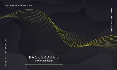 Soyut arkaplan. Tasarım posteri için dalga elemanı. Dijital frekans dengeleyici. Tarz sanatı. Karıştırma aracı kullanarak renkli parlak dalga çizgileri oluşturuldu. Kıvrımlı dalgalı çizgi düz şerit. Vektör