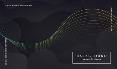 Soyut arkaplan. Tasarım posteri için dalga elemanı. Dijital frekans dengeleyici. Tarz sanatı. Karıştırma aracı kullanarak renkli parlak dalga çizgileri oluşturuldu. Kıvrımlı dalgalı çizgi düz şerit. Vektör