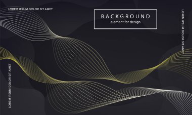 Soyut arkaplan. Tasarım posteri için dalga elemanı. Dijital frekans dengeleyici. Tarz sanatı. Karıştırma aracı kullanarak renkli parlak dalga çizgileri oluşturuldu. Kıvrımlı dalgalı çizgi düz şerit. Vektör