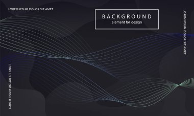 Soyut arkaplan. Tasarım posteri için dalga elemanı. Dijital frekans dengeleyici. Tarz sanatı. Karıştırma aracı kullanarak renkli parlak dalga çizgileri oluşturuldu. Kıvrımlı dalgalı çizgi düz şerit. Vektör