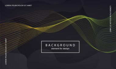 Soyut arkaplan. Tasarım posteri için dalga elemanı. Dijital frekans dengeleyici. Tarz sanatı. Karıştırma aracı kullanarak renkli parlak dalga çizgileri oluşturuldu. Kıvrımlı dalgalı çizgi düz şerit. Vektör