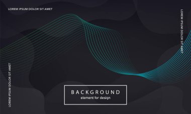 Soyut arkaplan. Tasarım posteri için dalga elemanı. Dijital frekans dengeleyici. Tarz sanatı. Karıştırma aracı kullanarak renkli parlak dalga çizgileri oluşturuldu. Kıvrımlı dalgalı çizgi düz şerit. Vektör