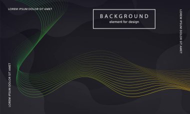 Soyut arkaplan. Tasarım posteri için dalga elemanı. Dijital frekans dengeleyici. Tarz sanatı. Karıştırma aracı kullanarak renkli parlak dalga çizgileri oluşturuldu. Kıvrımlı dalgalı çizgi düz şerit. Vektör