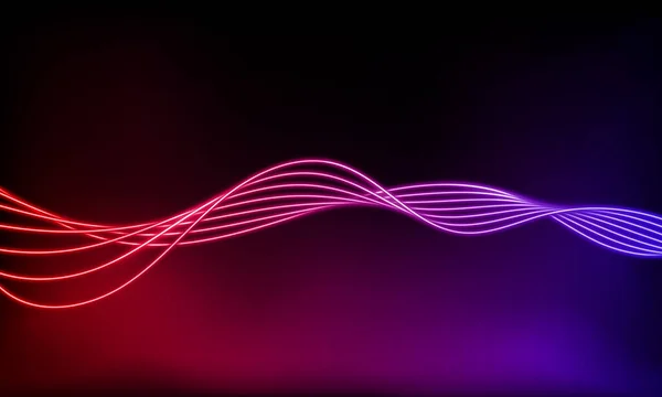 Abstract Colorful Neon Wave Gradient Line Glowing Dark Background Futuristic — Διανυσματικό Αρχείο