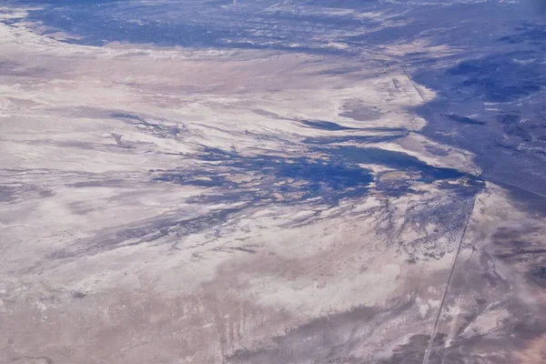 Saline Nello Utah Vista Aerea Salt Flats Landscape Cielo Blu — Foto Stock