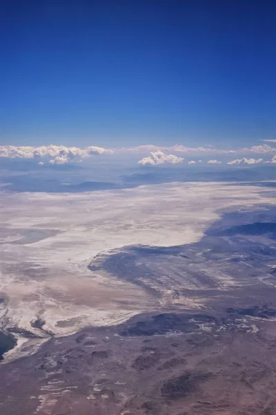 stock image Salt Flats in Utah. Aerial View, Salt Flats Landscape. Blue Sky and Snow-White Salt Soil. Bonneville Salt Flats, Salt Lake City, Utah. America.