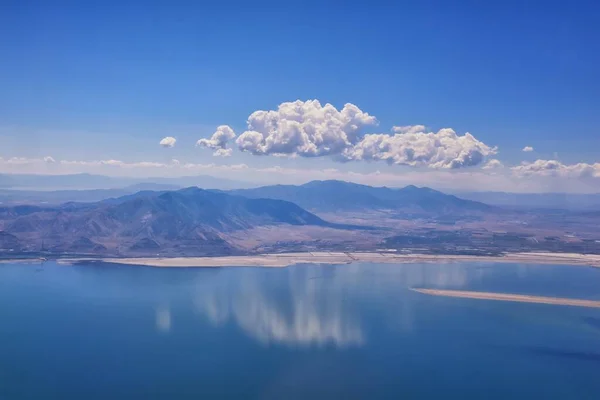 stock image Great Salt Lake, Aerial views of the lake and surrounding landscape. Salt Lake City, Utah, America.