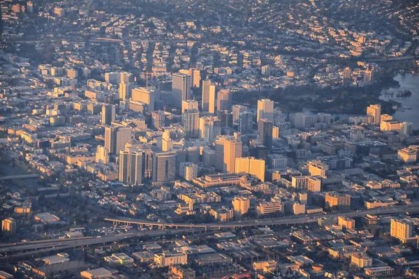 San Jose Downtown Αεροφωτογραφία Από Αεροπλάνο Κοντά Στο Σαν Φρανσίσκο — Φωτογραφία Αρχείου