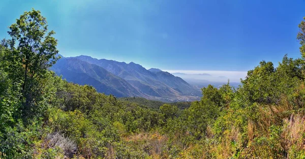 Utah County Valley Widok Hamongog Szlak Turystyczny Widoki Lone Peak — Zdjęcie stockowe