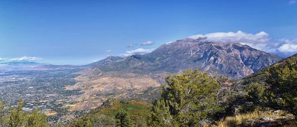 Timpanogos Peak Blickt Auf Den Kyhv Peak Mount Timpanogos Wasatch — Stockfoto