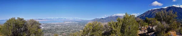 凯夫峰犹他州山谷景观 最近更名为Y山 廷帕诺戈斯山瓦萨奇山脉 — 图库照片