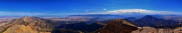 Deseret Peak Blick Auf Wandern Stansbury Mountains Von Oquirrh Mountain — Stockfoto