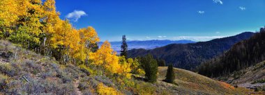 Deseret Peak yürüyüş yolu Stansbury Dağları, Oquirrh Dağları, Rocky Dağları, Utah. Amerika.  