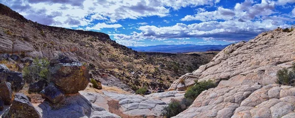 Blick Auf Den Snow Canyon Vom Jones Bones Wanderweg George — Stockfoto