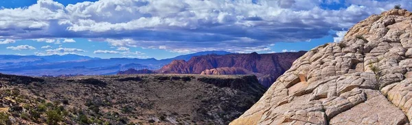 Snow Canyon Kilátás Jones Bones Túraútvonal George Utah Zions Nemzeti — Stock Fotó