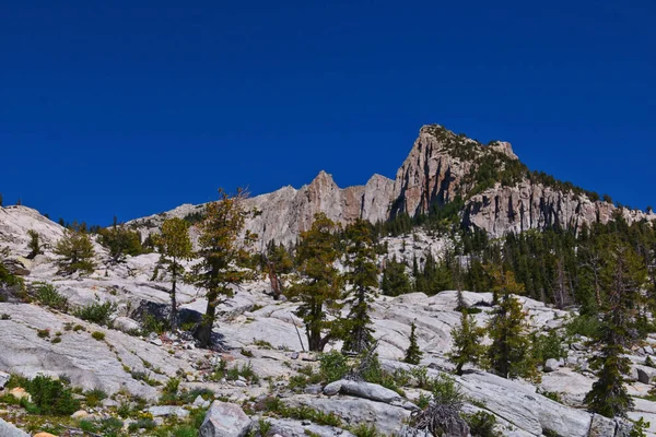 Lone Peak ve çevresindeki manzara Jacobs Merdiven Yürüyüş Yolu, Lone Peak Wilderness, Wasatch Rocky Dağları, Utah, ABD.