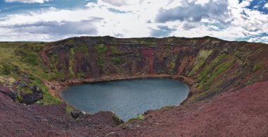 Kerid Keri, volcanic crater lake in the Grmsnes area on the Golden Circle route of South Iceland. Scandinavia Europe. clipart