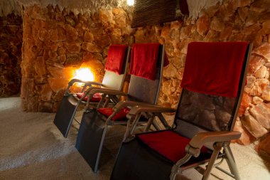 Salt cave (Salzgrotte) - relaxation and medical health salt room with sea climate