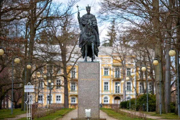 Frantiskovy Lazne Czech Republic April 2023 Equestrian Statue Austrian Emperor — Stock Photo, Image