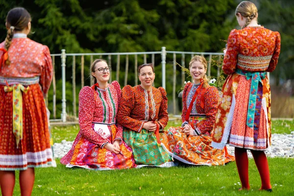 Marianske Lazne Çek Cumhuriyeti Nisan 2023 Folklor Grubu Marjanek Paskalya — Stok fotoğraf