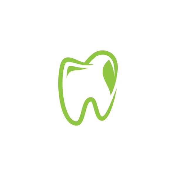 Folha Verde Projeto Logotipo Clínica Dentária Ilustração Vetorial Eps Eps —  Vetores de Stock