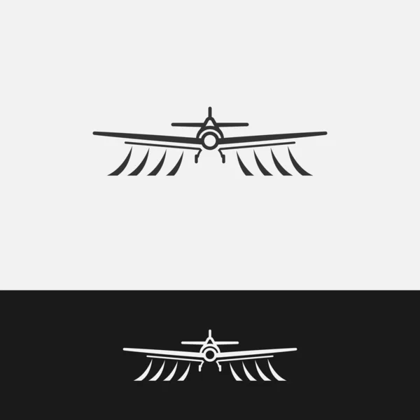 飛行機のロゴラインイラスト 飛行中の近代的なジェット航空機 Eps — ストックベクタ