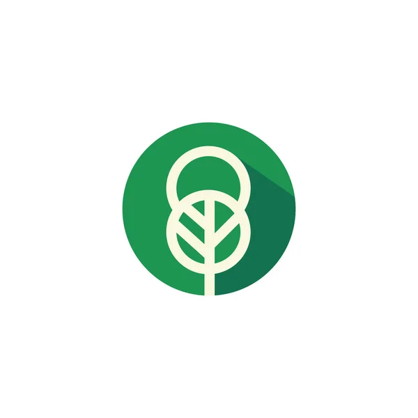 Träd Logotyp Design Abstrakt Negativ Utrymme Stil Vektor Mall Eco — Stock vektor