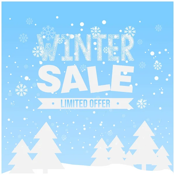 Winter Sale Poster Design Snowflakes Free Vector Winter Sale Vector — Stock Vector
