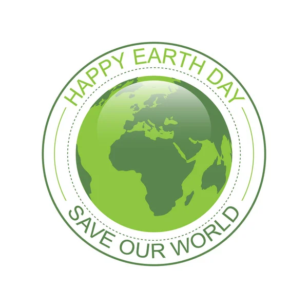 April World Earth Day Emblem Label Vector Image Earth Day — Stock Vector