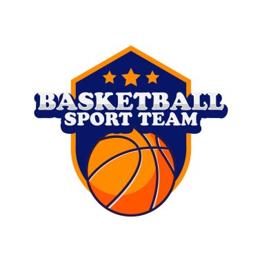 Basketball club logo badge vector image. Basketball Club Logo Template Creator for Sports Team Vector