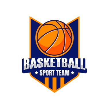 Basketball club logo badge vector image. Basketball Club Logo Template Creator for Sports Team Vector