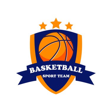 Basketball club logo badge vector image. Basketball Club Logo Template Creator for Sports Team Vector