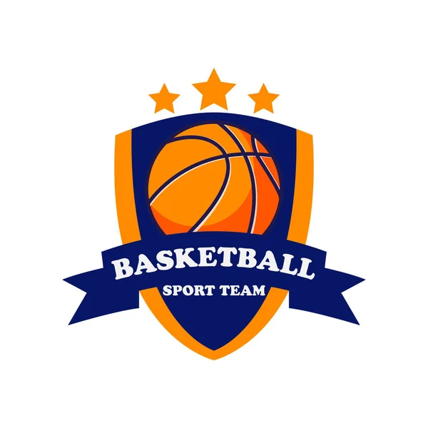 バスケットボールクラブのロゴのベクトル画像 バスケットボールクラブロゴテンプレート作成 Sports Team Vector — ストックベクタ