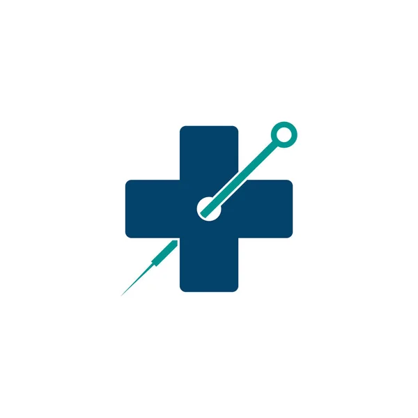 Medicinsk Cross Akupunktur Logotyp Abstrakt Medicinsk Cross Växtbaserade Akupunktur Alternativ — Stock vektor