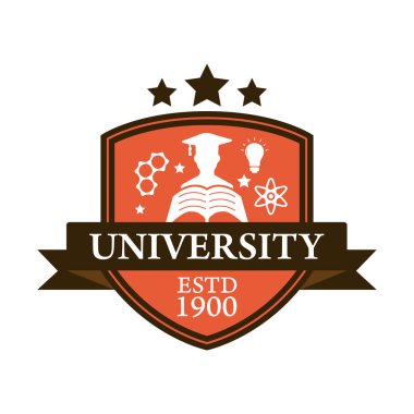 University college school badge logo design vector image. Education badge logo design. University high school emble