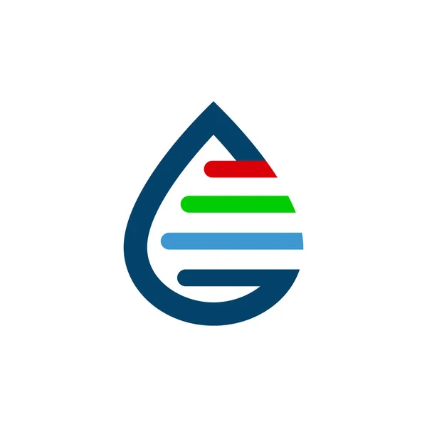 Νερό Σταγόνα Πολύχρωμο Γραμμή Art Λογότυπο Σχεδιασμό Διάνυσμα Εικόνα Νερό — Διανυσματικό Αρχείο