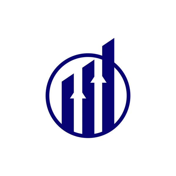 Finance Bar Chart Arrow Business Logo Design Profit Vector Illustration — Stock Vector
