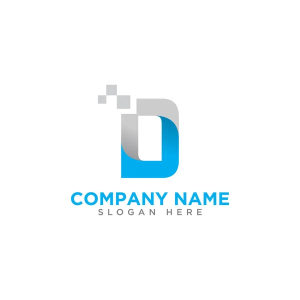 Abstrato Inicial Letra Logotipo Forma Geométrica Com Pontos Pixel Quadrado —  Vetores de Stock