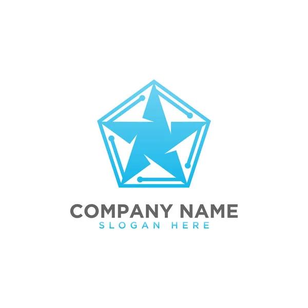 Símbolo Diseño Logotipo Estrella Para Empresa Tecnología Ilustración Vectorial — Vector de stock