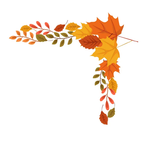 Создайте Уголок Осенней Красоты Осенняя Иллюстрация Осенний Цвет Листьев Осень — стоковый вектор