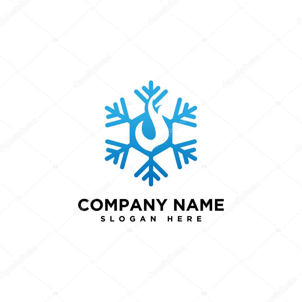 Abstract Fire Ice icon logo design concept flat style template vector. Vector illustration