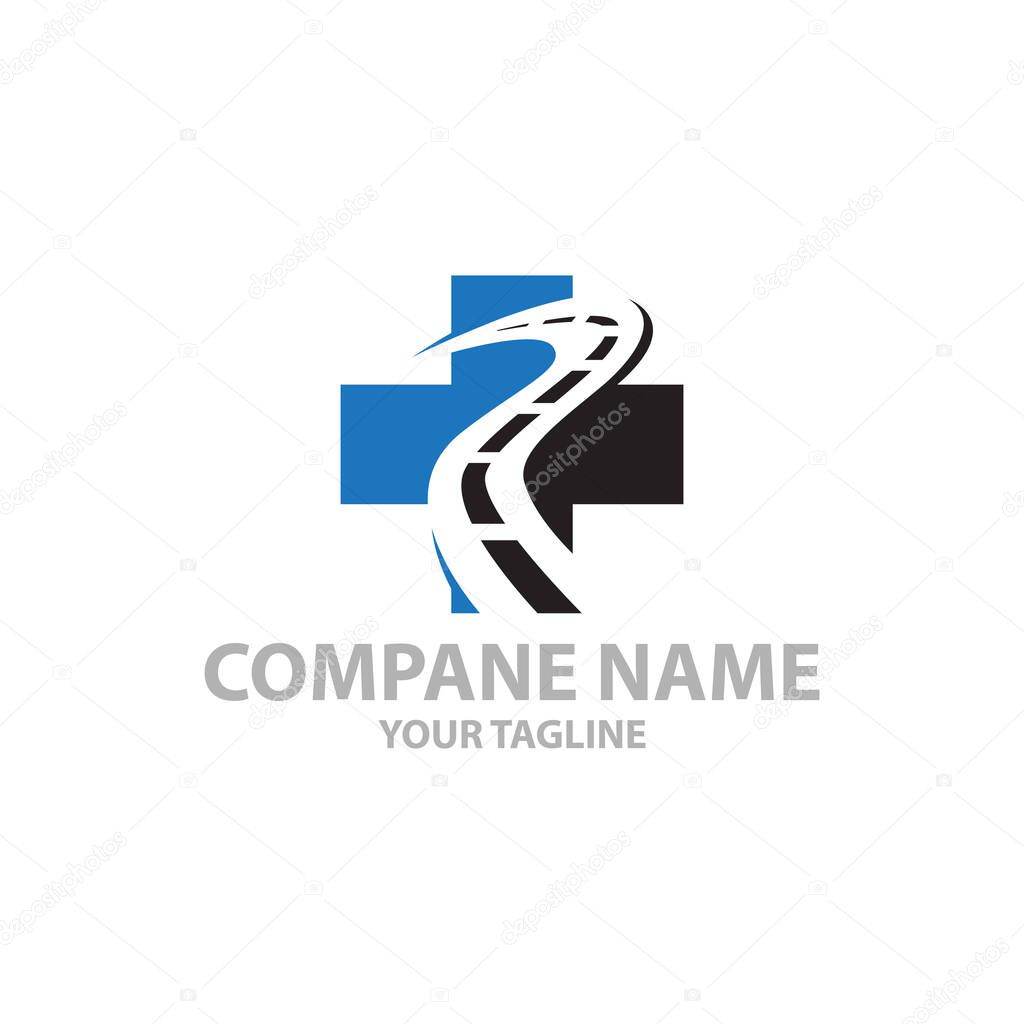 Medical transportation logo Design Template Vector icon.EPS 10