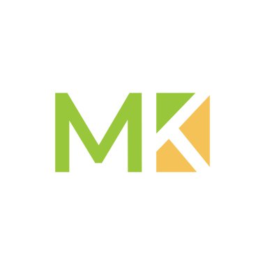 MK mektup logosu tasarımı. İlk MK harfi logo vektör şablonu. Soyut Harf MK logosu tasarımı. Minimalist Bağlı Mektup Moda İş Logosu Tasarım Vektörü Şablonu