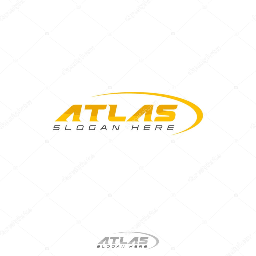 Atlas letter design element minimal logo design. Vector illustration
