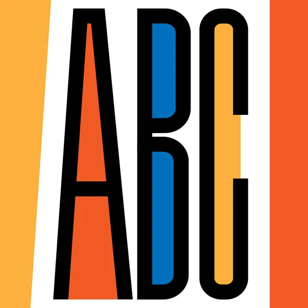 Цветной Логотип Надпись Букв Abc Стиле Поп Арта Учебных Заведений — стоковый вектор